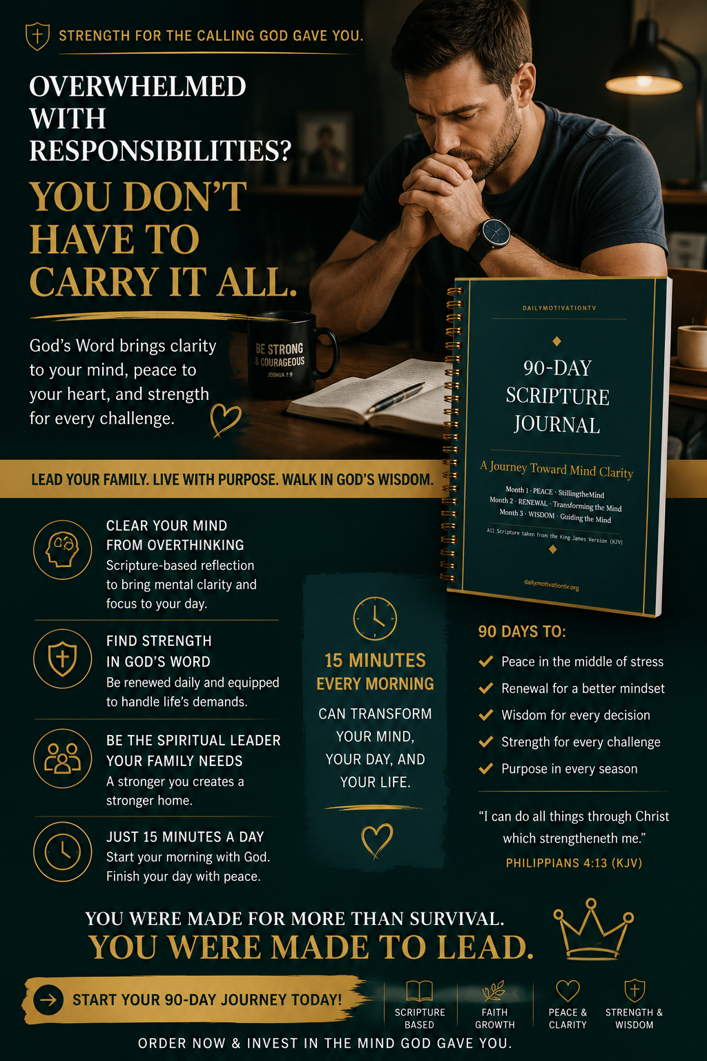 90-Day Scripture Journal — Original Version, Healing Devotional Workbook