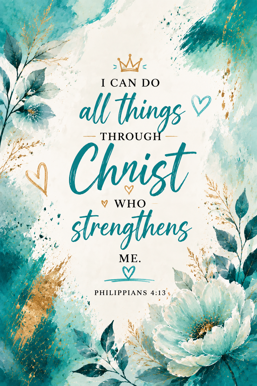 Christian Prayer Journal Philippians 4:13 — Lined Blank Journal for Christian Gift