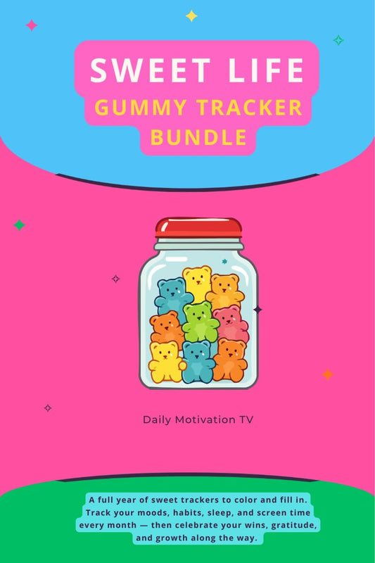 Sweet Life Gummy Tracker Bundle full year tracker graphic
