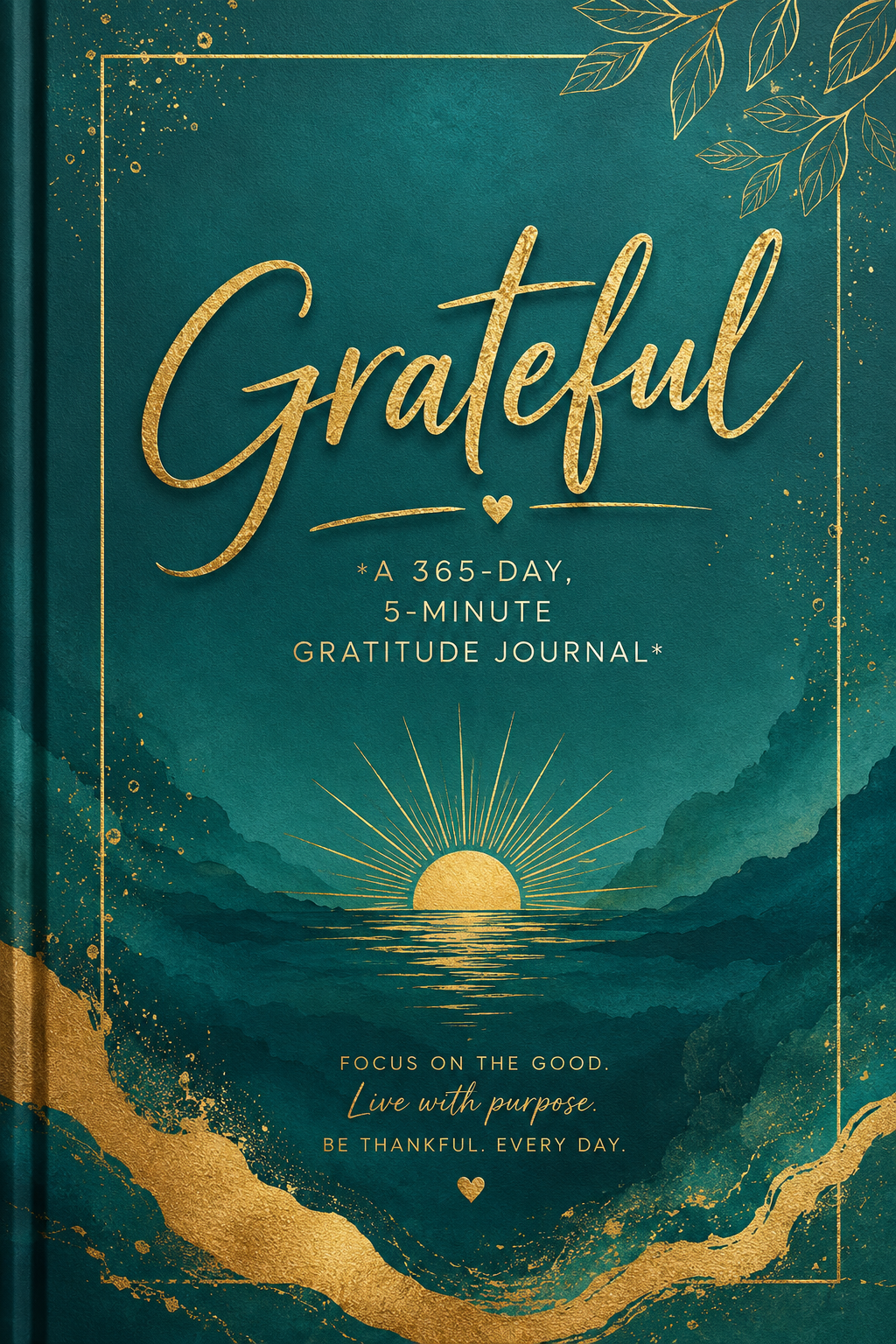 Grateful: 365-Day Gratitude Journal | 5-Minute Daily Guided Journal, Start Anytime – Spiral Bound 6×9