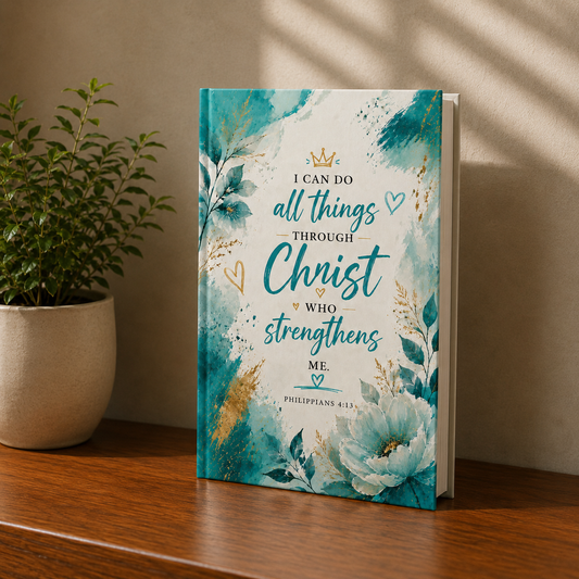 Christian Prayer Journal Philippians 4:13 — Lined Blank Journal for Christian Gift