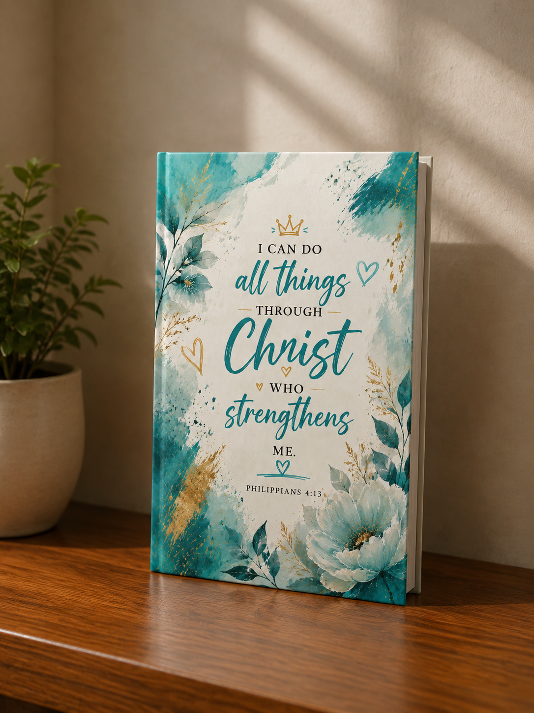 Christian Prayer Journal Philippians 4:13 — Lined Blank Journal for Christian Gift