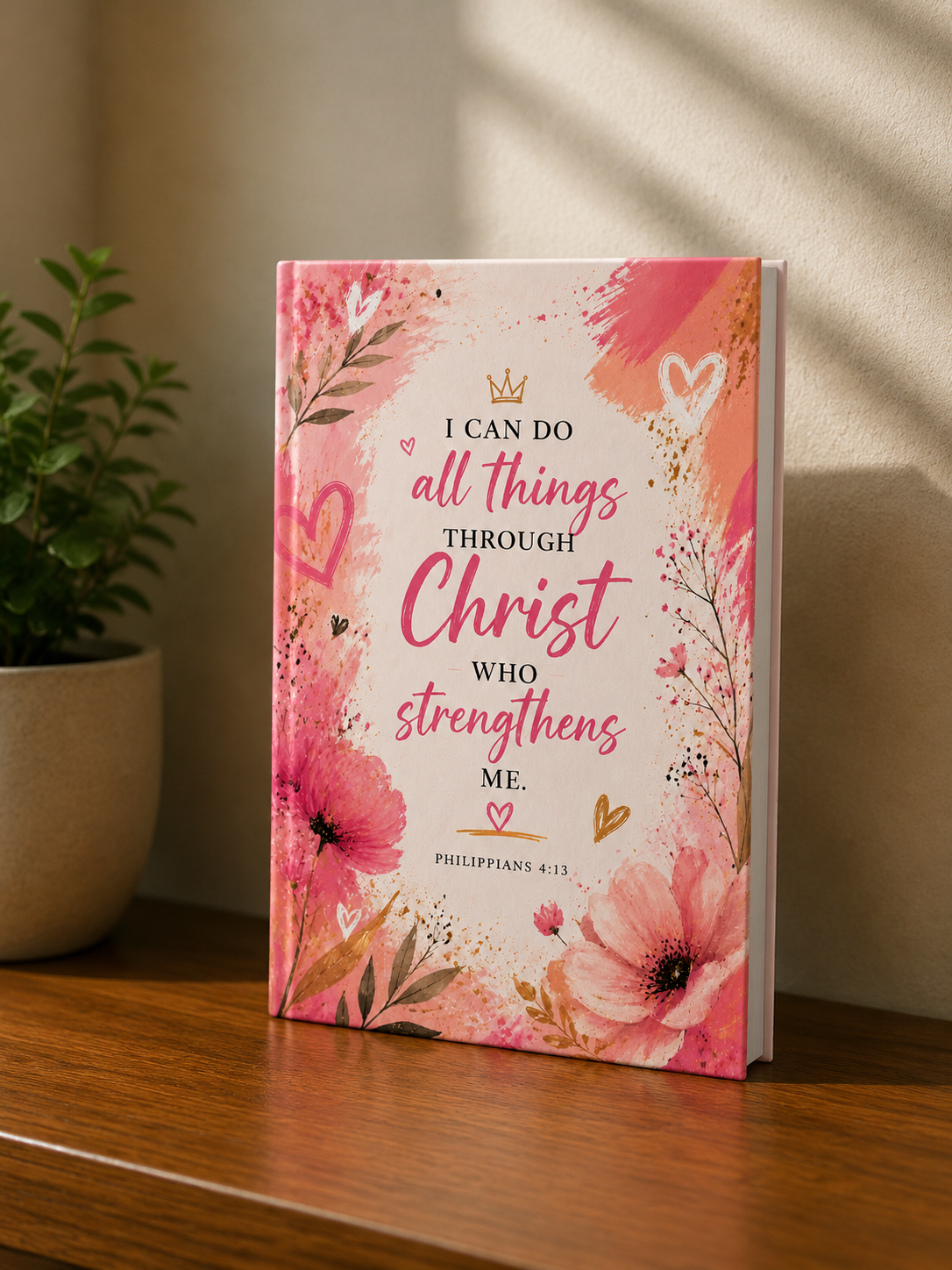 Christian Prayer Journal Philippians 4:13 — Lined Blank Journal for Christian Gift