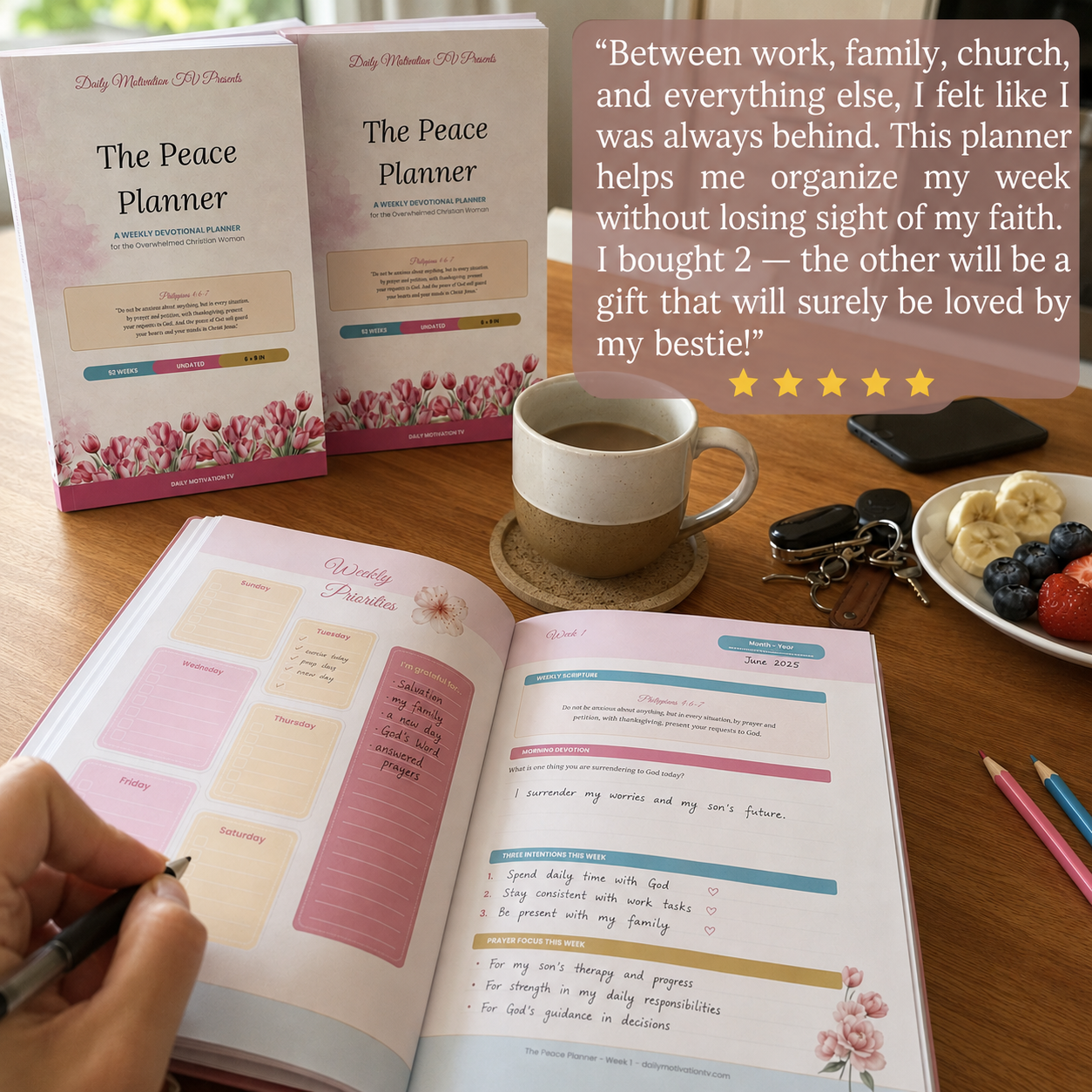 The Peace Planner — Devotional Planner, Undated Weekly Journal