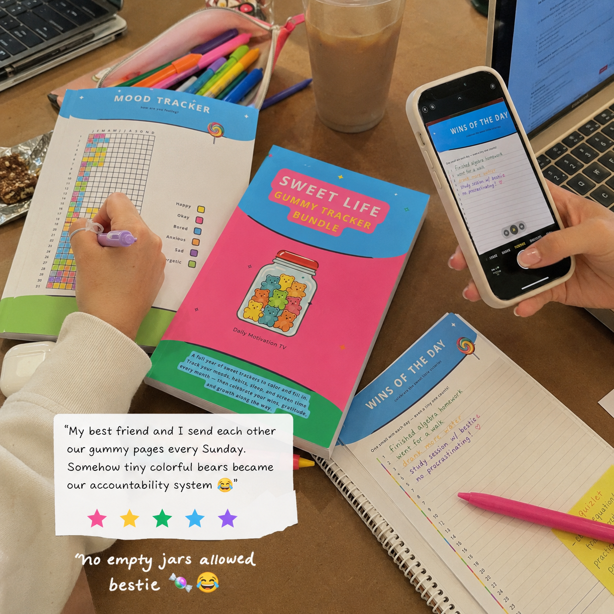 Sweet Life Gummy Tracker — Full Year Cute Candy Aesthetic Planner for Girls - Softbound Paperback