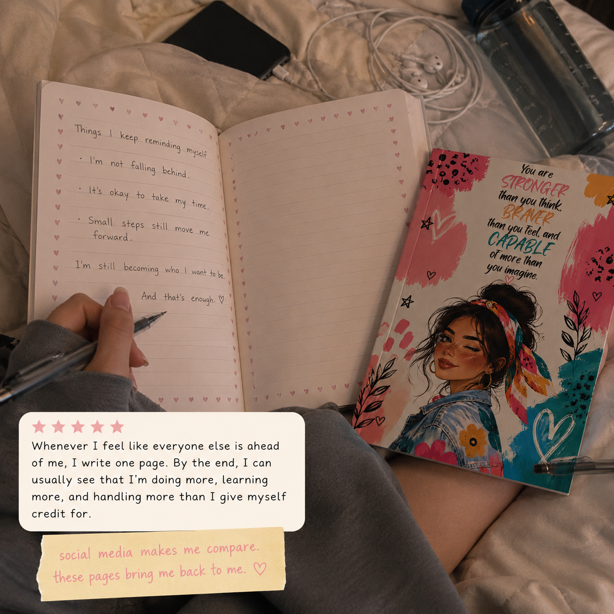 Glow Up Era Blank Lined Journal — Self Care Manifestation Notebook