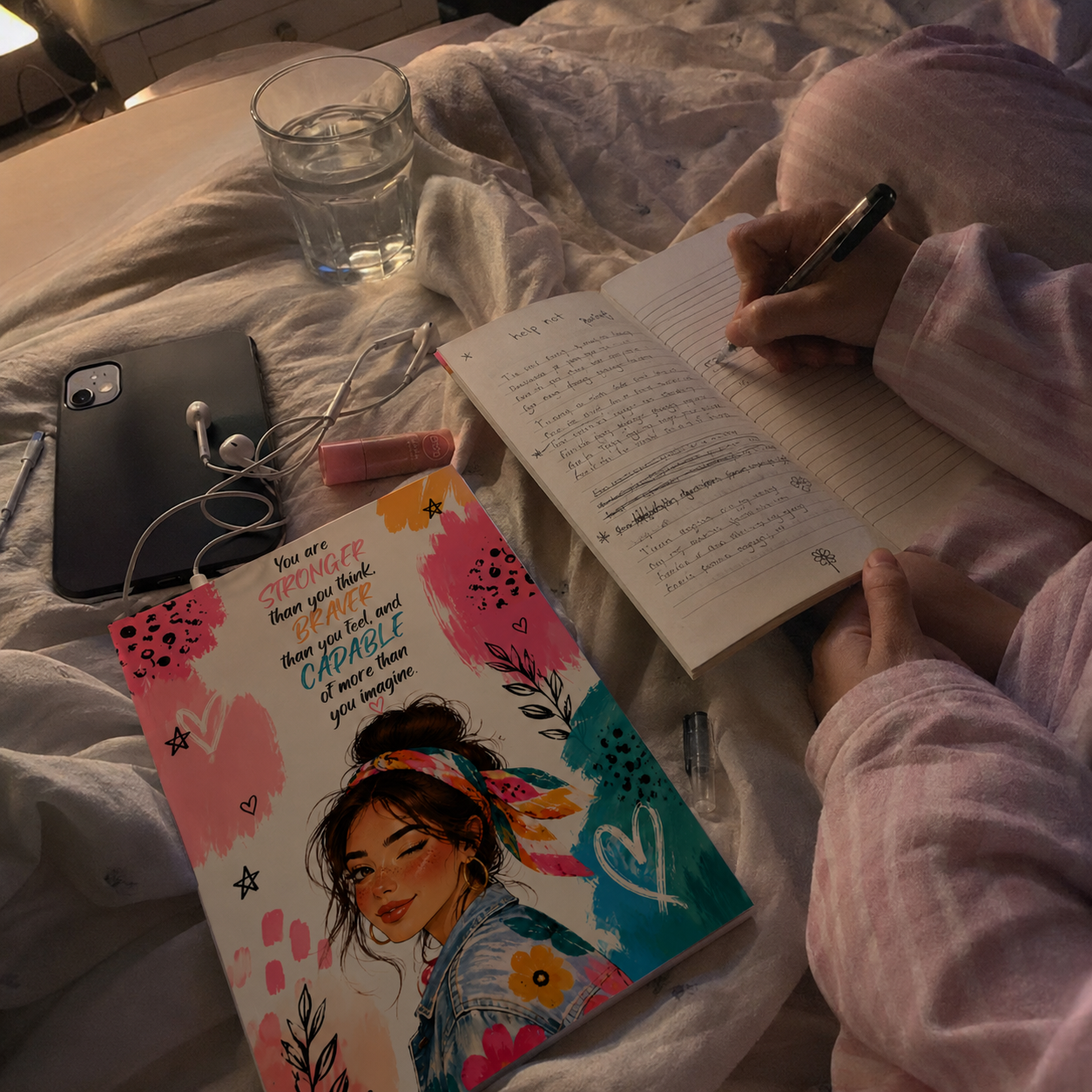 Glow Up Era Blank Lined Journal — Self Care Manifestation Notebook
