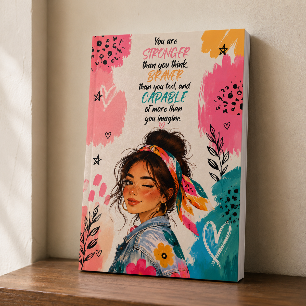 Glow Up Era Blank Lined Journal — Self Care Manifestation Notebook