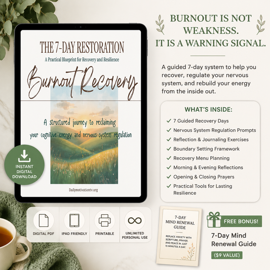 7-Day Burnout Recovery Workbook - Printable PDF / Digital