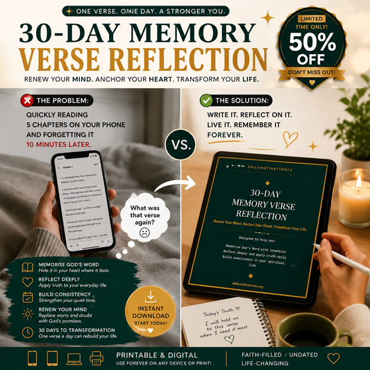 30 Day Memory Verse Scripture Journal — Printable PDF / Digital
