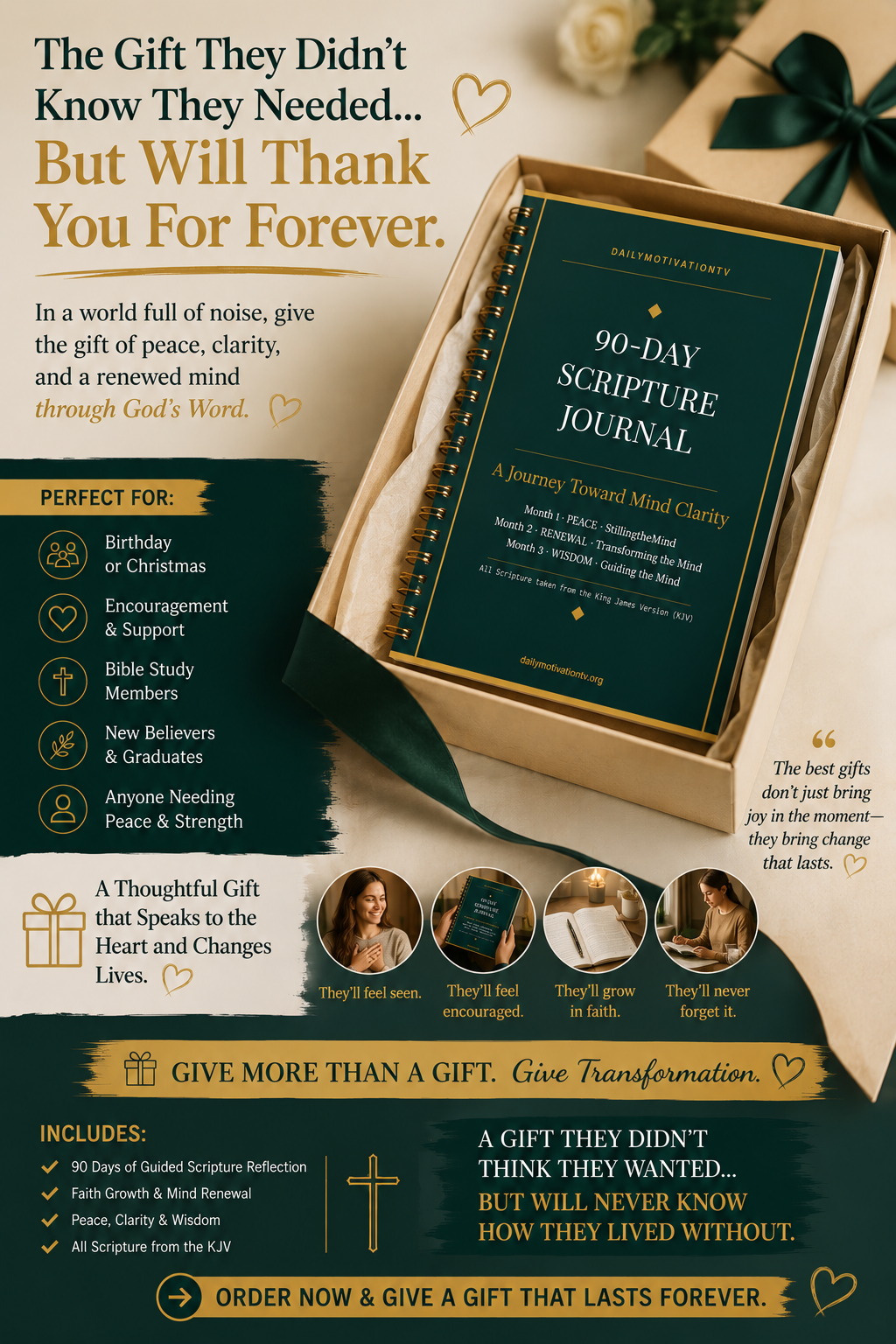 90-Day Scripture Journal — Original Version, Healing Devotional Workbook - Spiral Bound