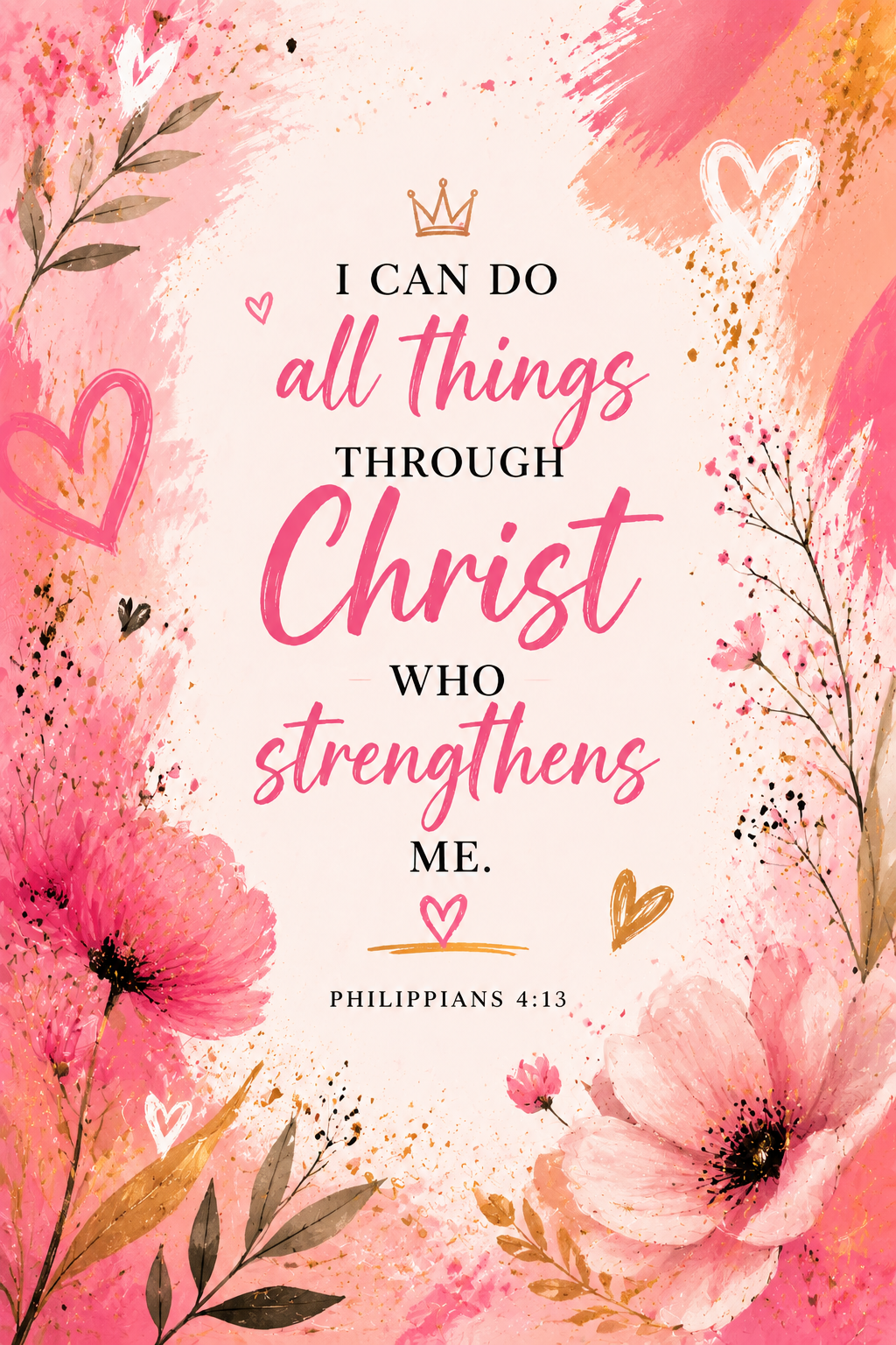 Christian Prayer Journal Philippians 4:13 — Lined Blank Journal for Christian Gift