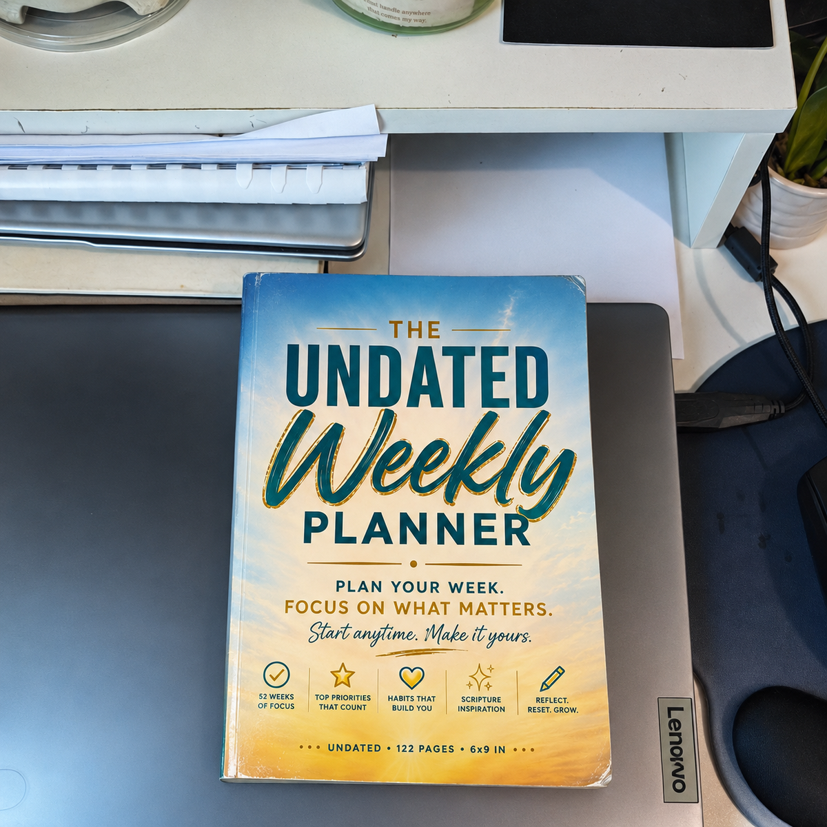 Undated Weekly Planner | 52-Week Christian Planner with Priorities, Habit Tracker & Scripture Inspiration – Full Color, 6×9