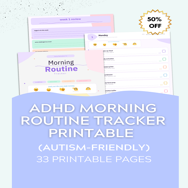 ADHD Morning Routine Tracker — Printable PDF / Digital