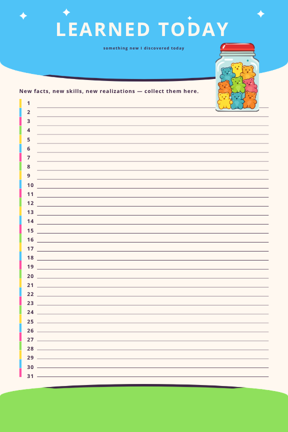 Sweet Life Gummy Tracker — Printable PDF / Digital