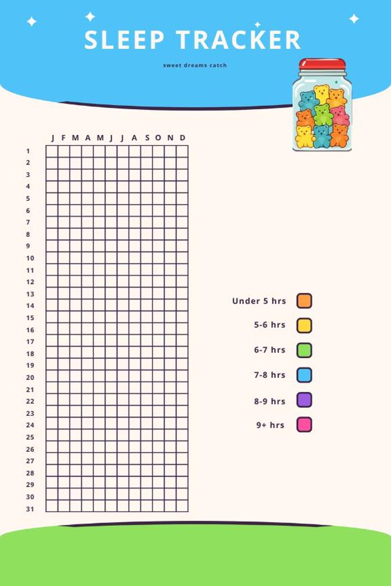 Sleep tracker with gummy bear jar illustration