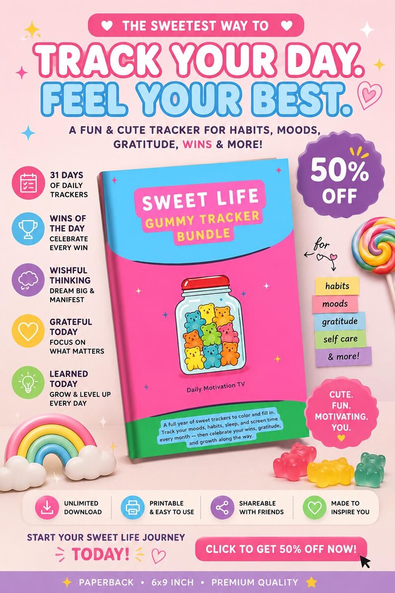 Sweet Life Gummy Tracker Bundle 6x9 paperback book cover
