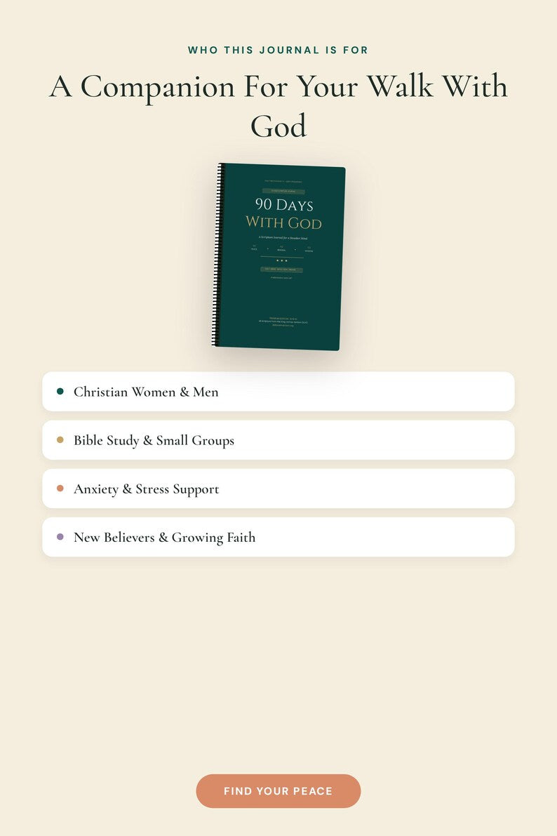 Who this journal is for Christian women and men Bible study groups