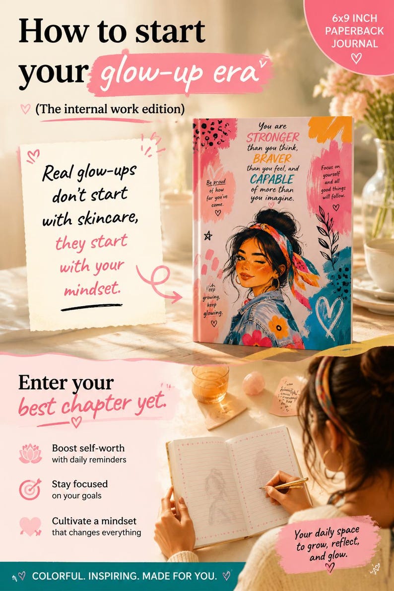 Glow Up Era Journal front cover detail