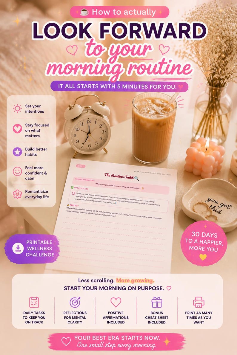 The Routine Audit printable wellness challenge page