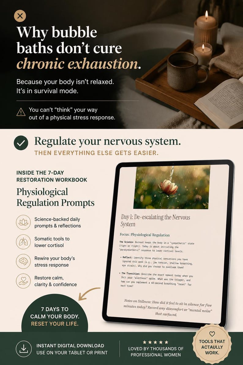 7-Day Restoration Workbook physiological regulation prompts page